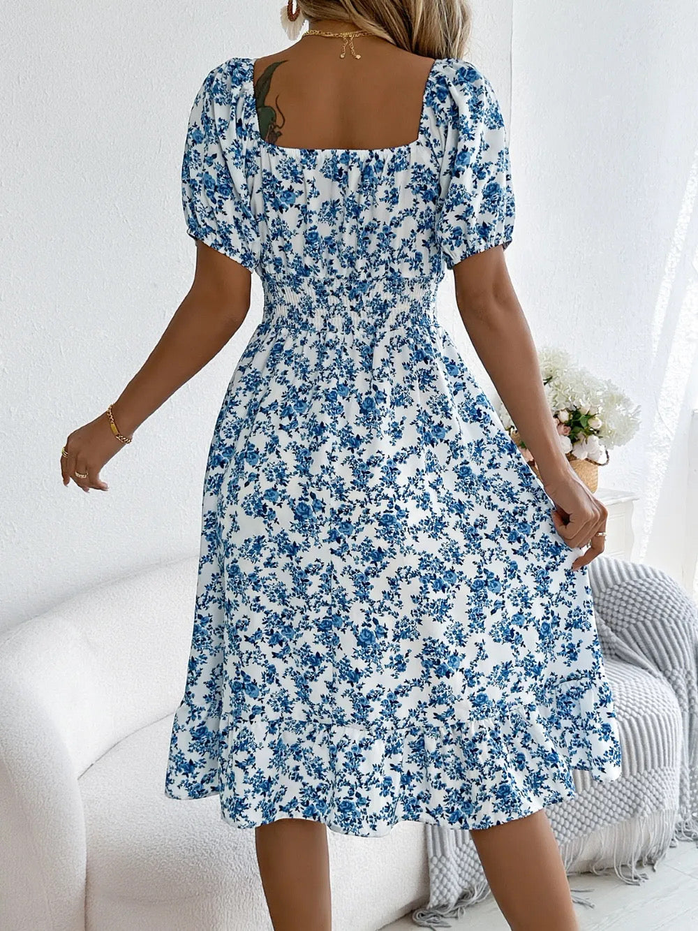 Floral Puff Sleeve Dress