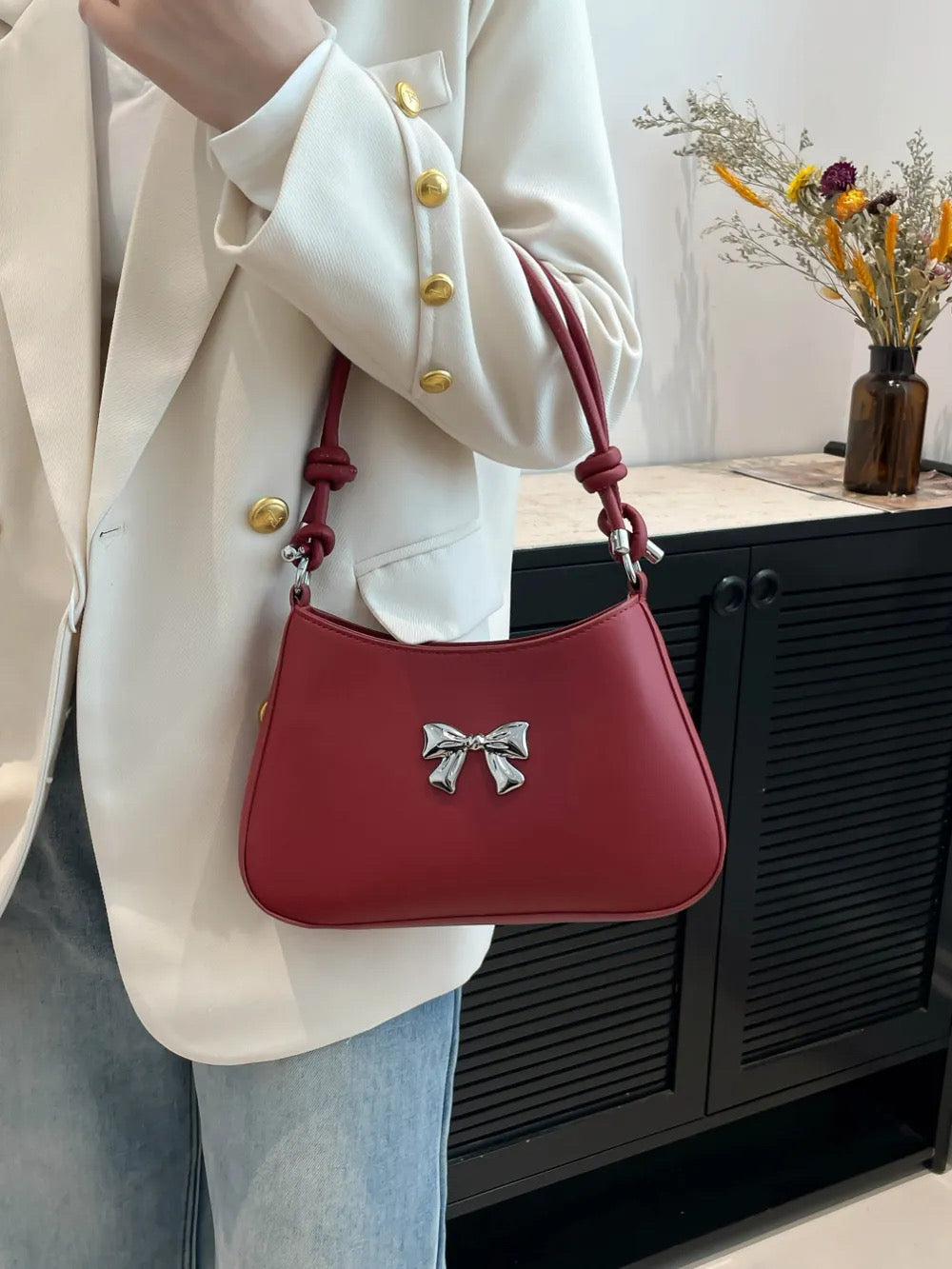 Simplicity bow knotted strap bag