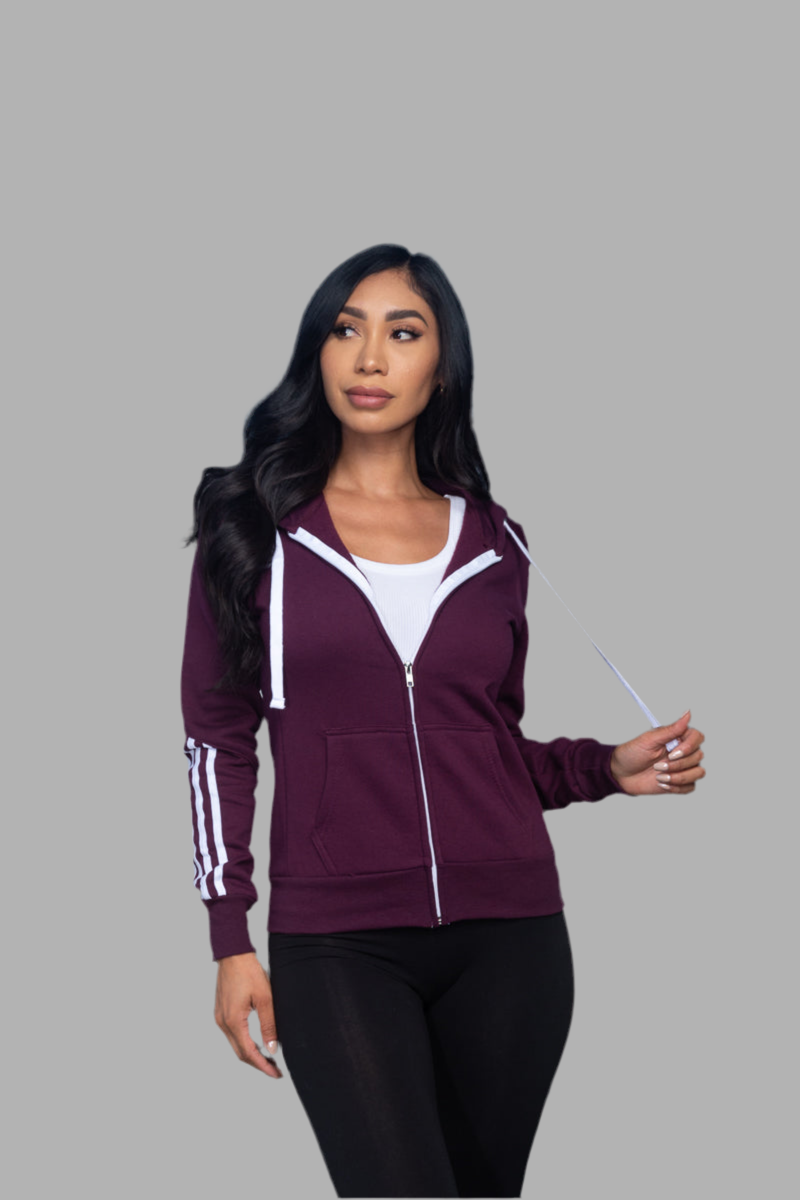 LOVE" Soft Zip Front Hooded Sweatshirt