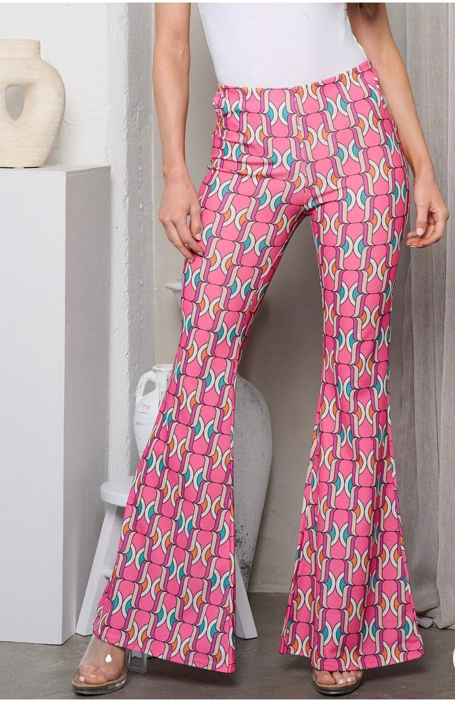 Multi print Bell legs pants