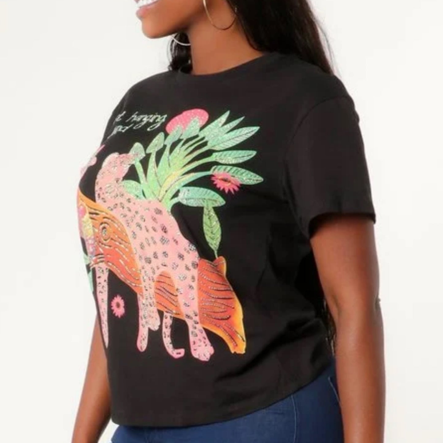 JAGUAR JEWEL PATTER ROUND NECK T-SHIRT