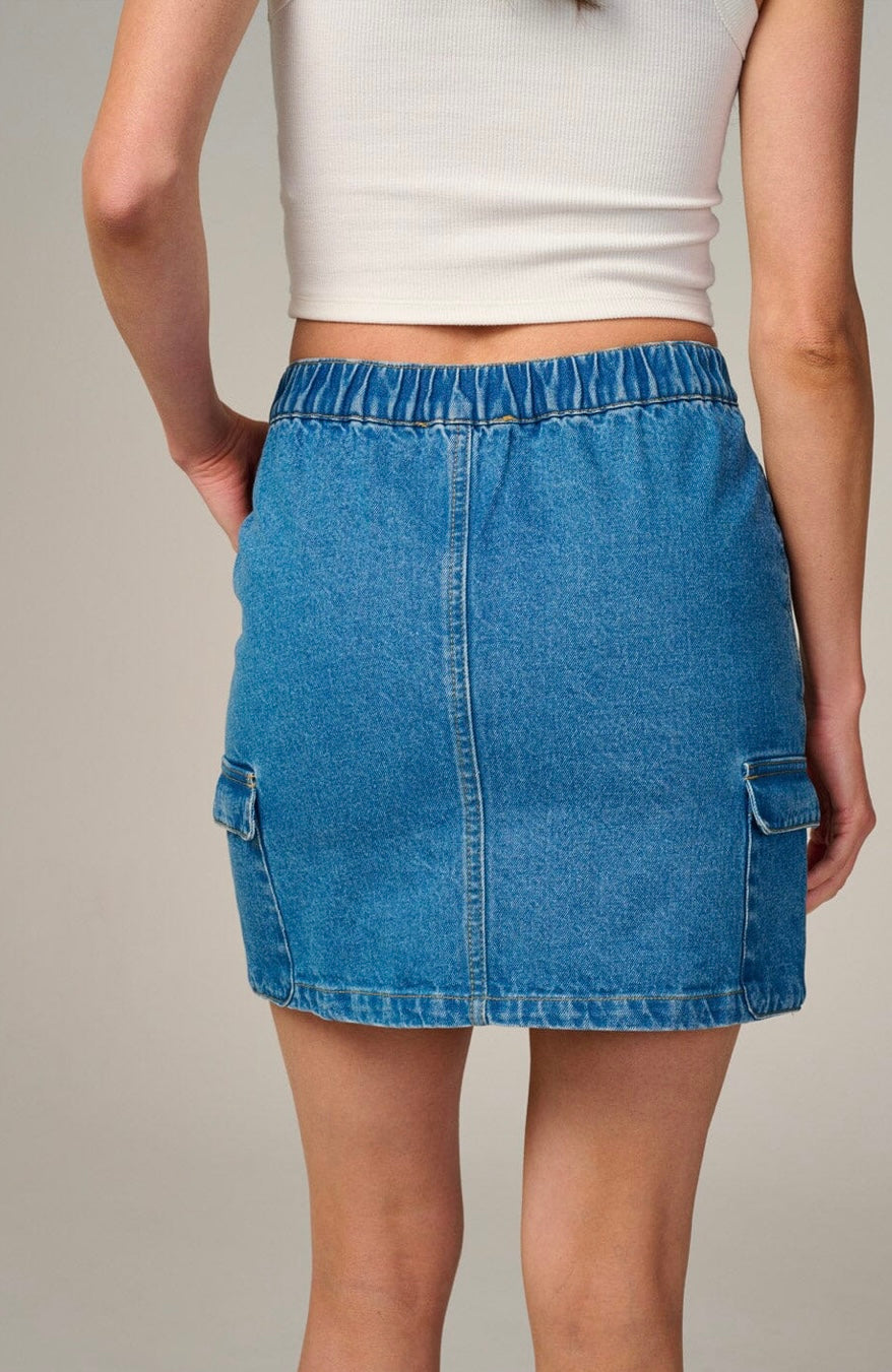 WASHED DENIM MINI SKIRT