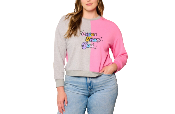 Low In Stock: LONG SLEEVES COLORBLOCK GRAPHIC TOP