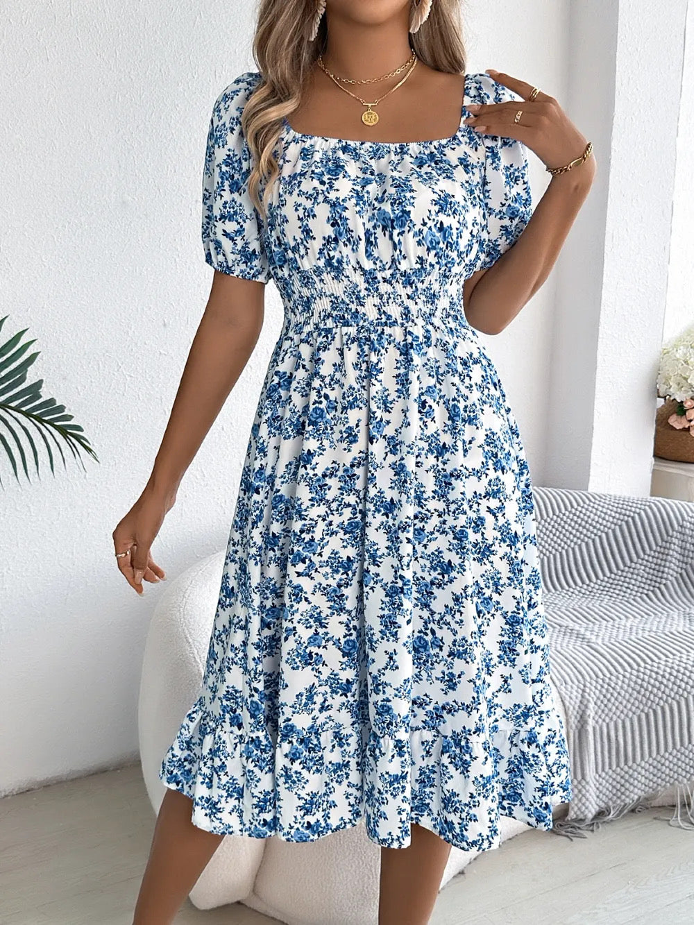 Floral Puff Sleeve Dress