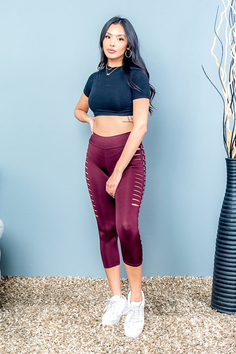 Pretty Sport Solid With Letters Love Legging