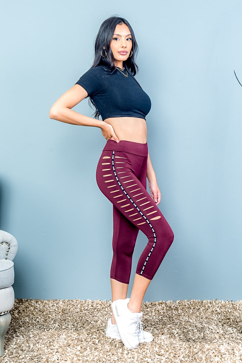 Pretty Sport Solid With Letters Love Legging