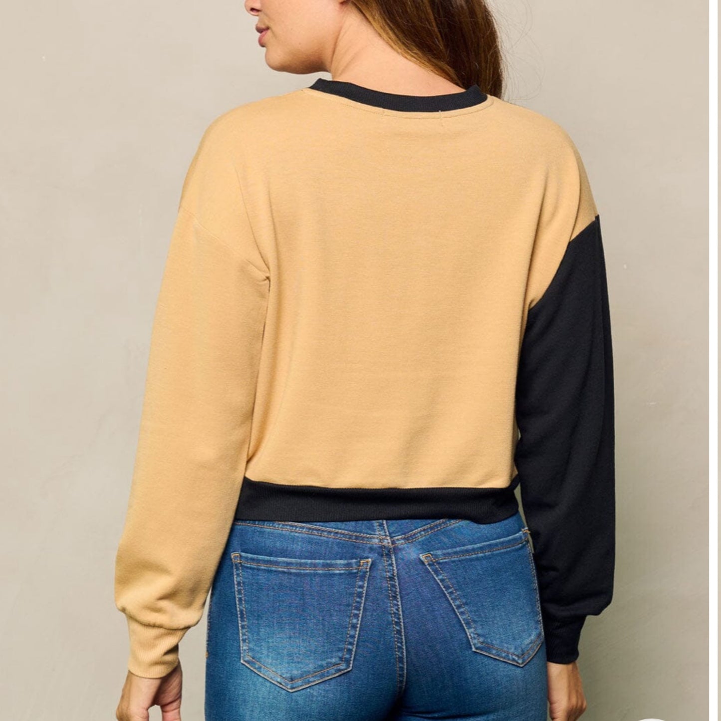 Low In Stock LONG SLEEVES COLORBLOCK GRAPHIC TOP