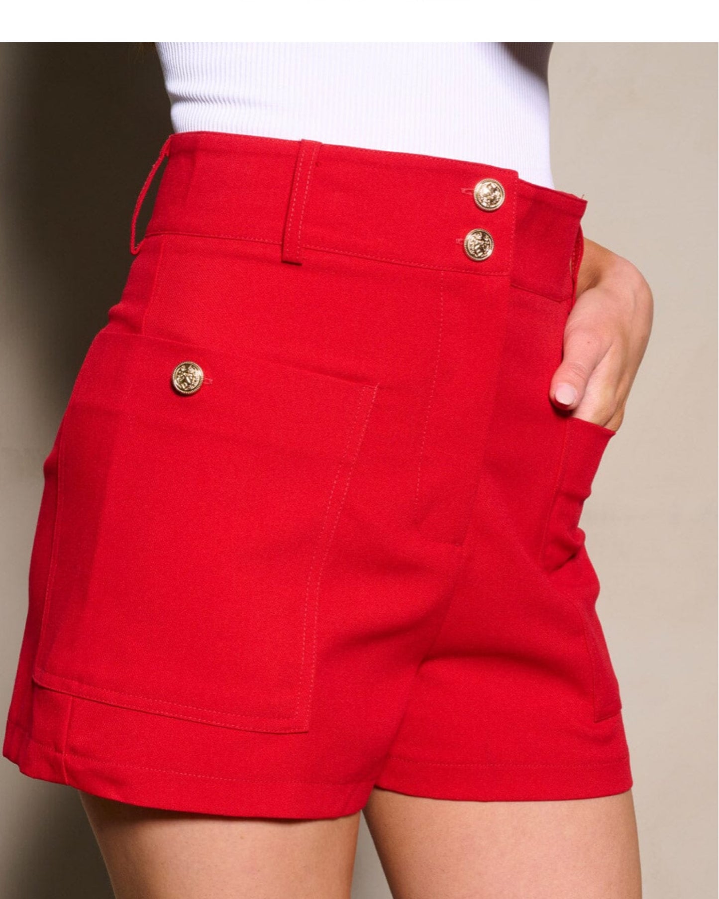 Cherry BUTTON CLOSURE mini Short