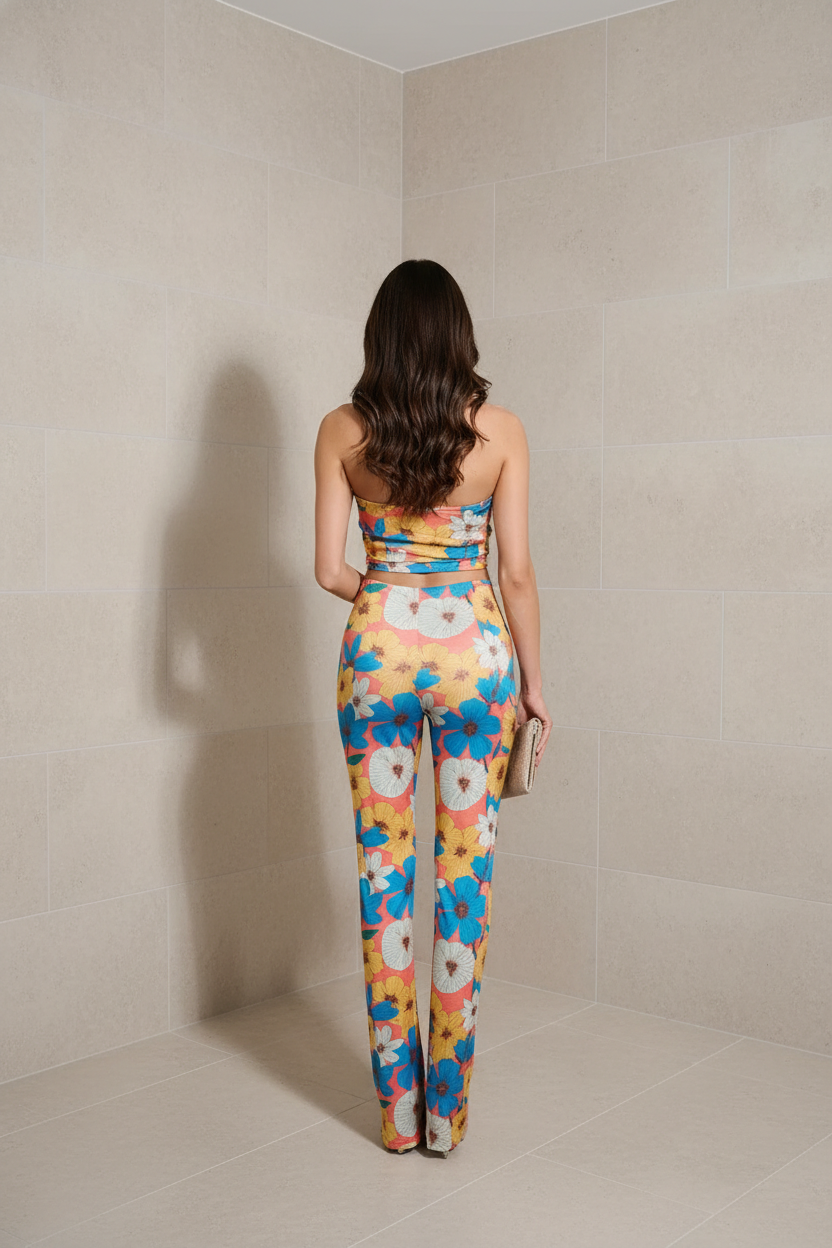 Daisy CROP TOP & PANTS FLORAL SET