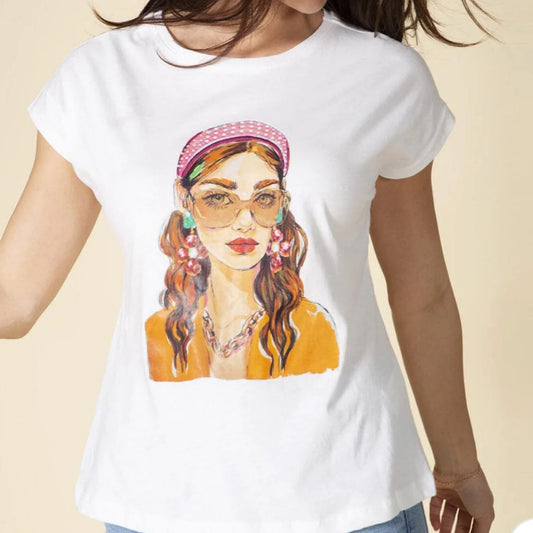 WOMEN'S SHORT SLEEVE GRAPHIC BASIC T-SHIRT