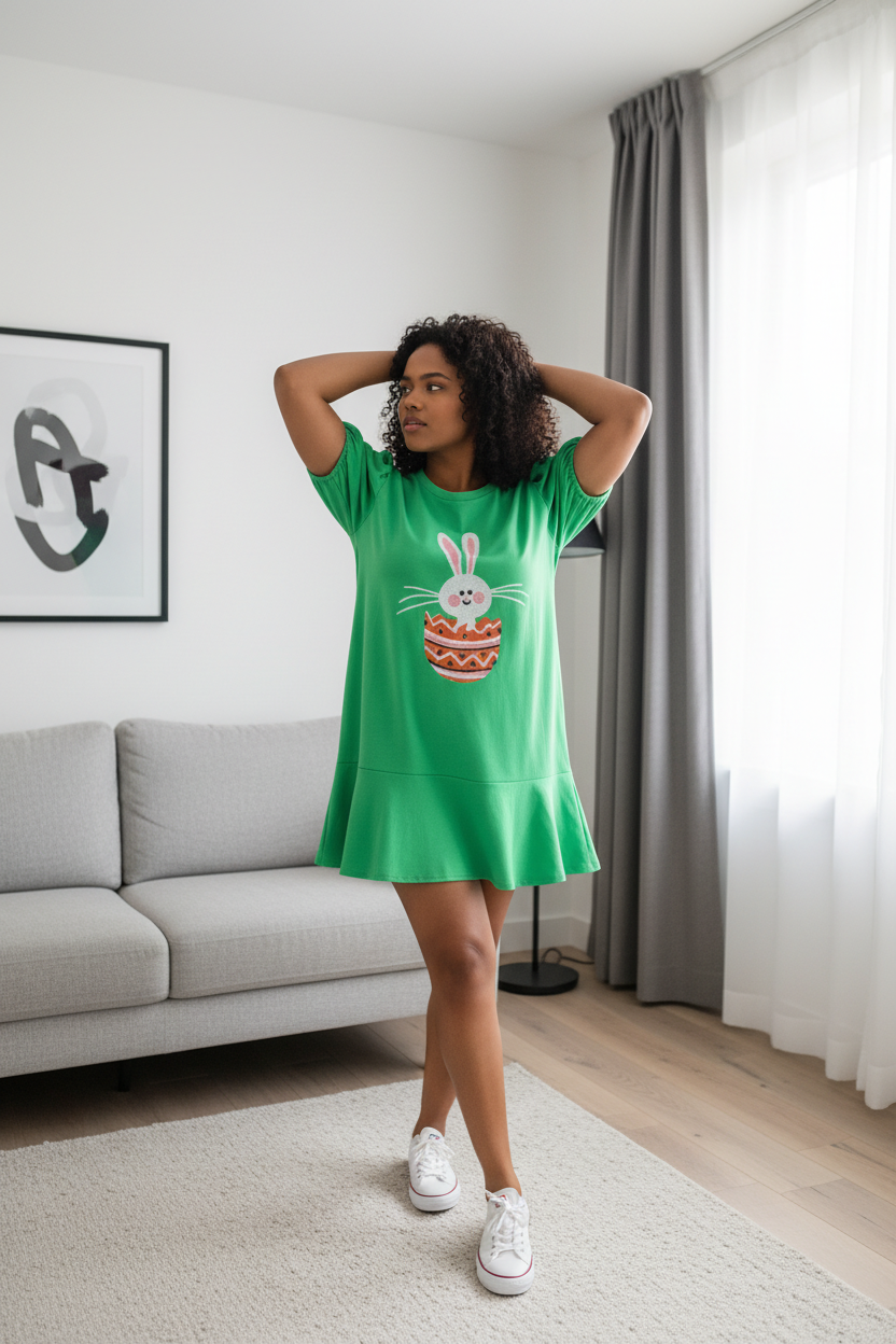 Hawaiian raffle graphic mini dress