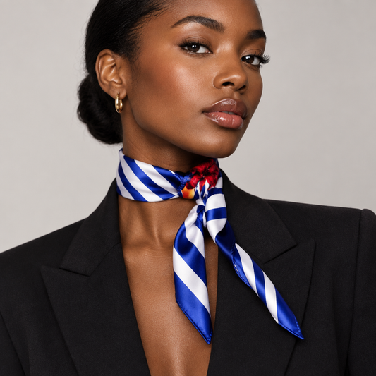 FASHION ASSORTED COLORS FLORAL STRIPES SATIN SCARFS