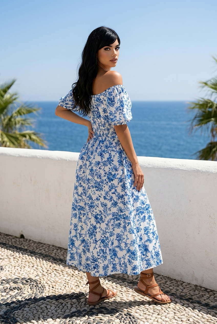 Blue daisy Dress maxi dress