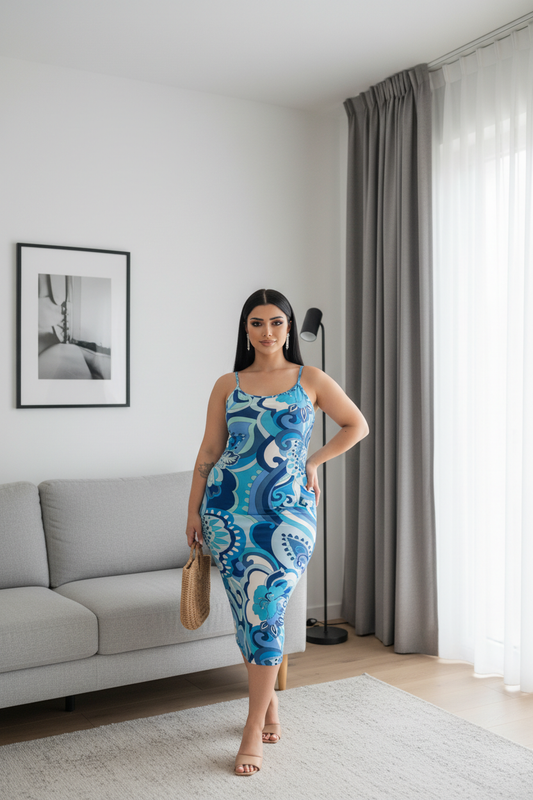 Plus size cross back spaghetti Dress