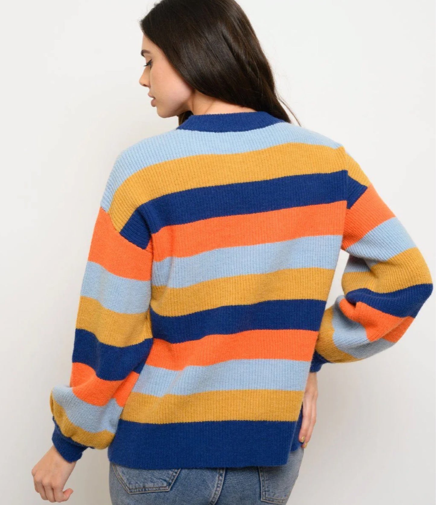 Color block knit sweater