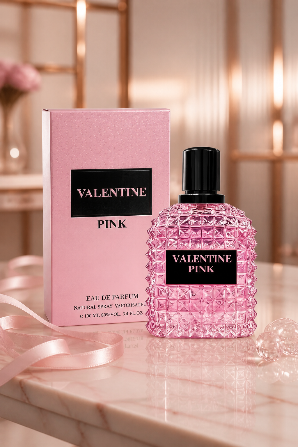 Valentine Pink Eau De Parfum, Perfume for Women, 100 mL Spray