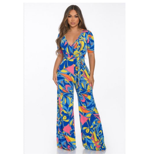 Vacation babe Wrap Belted Jumpsuit