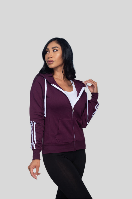 LOVE" Soft Zip Front Hooded Sweatshirt