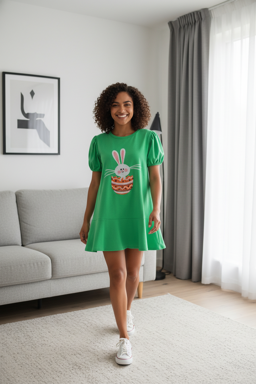 Hawaiian raffle graphic mini dress