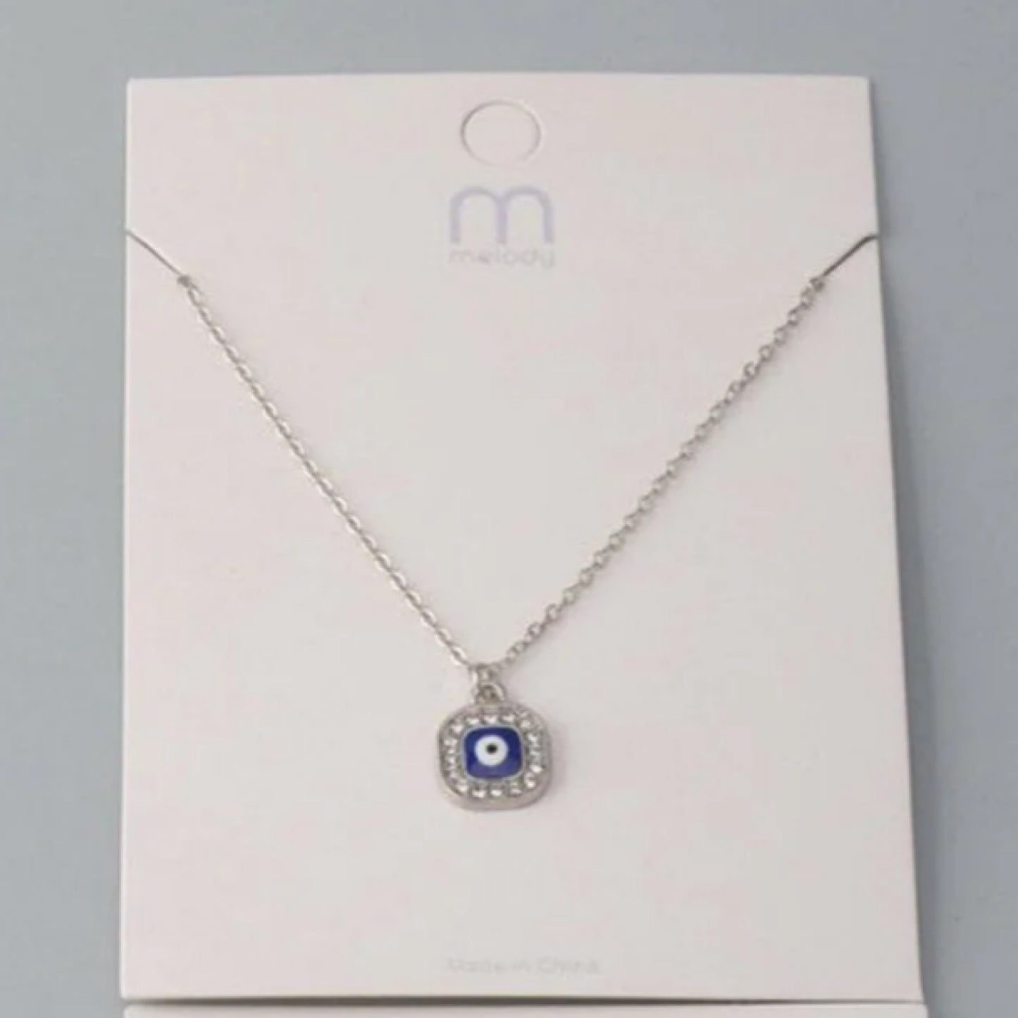 GOLD & SILVER STONE EVIL EYE NECKLACE