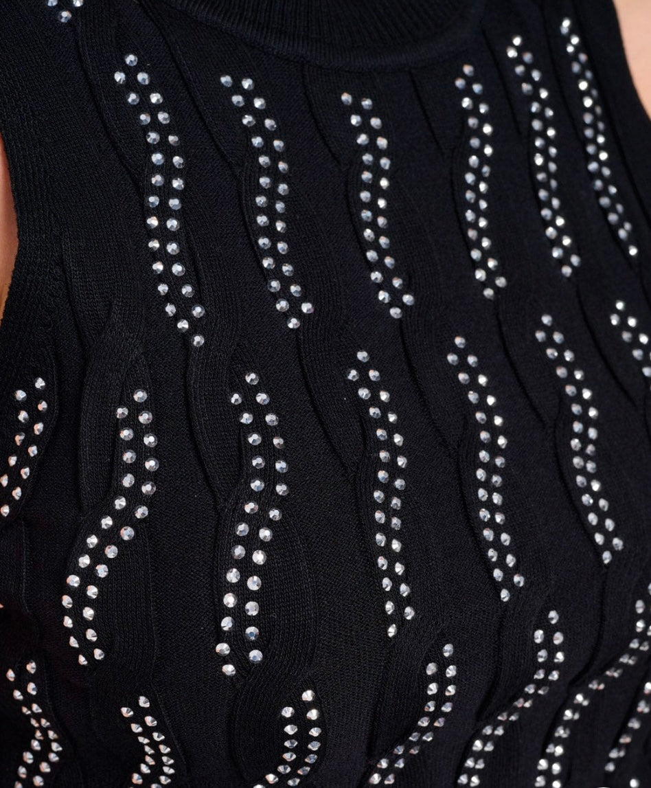 Shine bright STUDS DETAILED TANK TOP