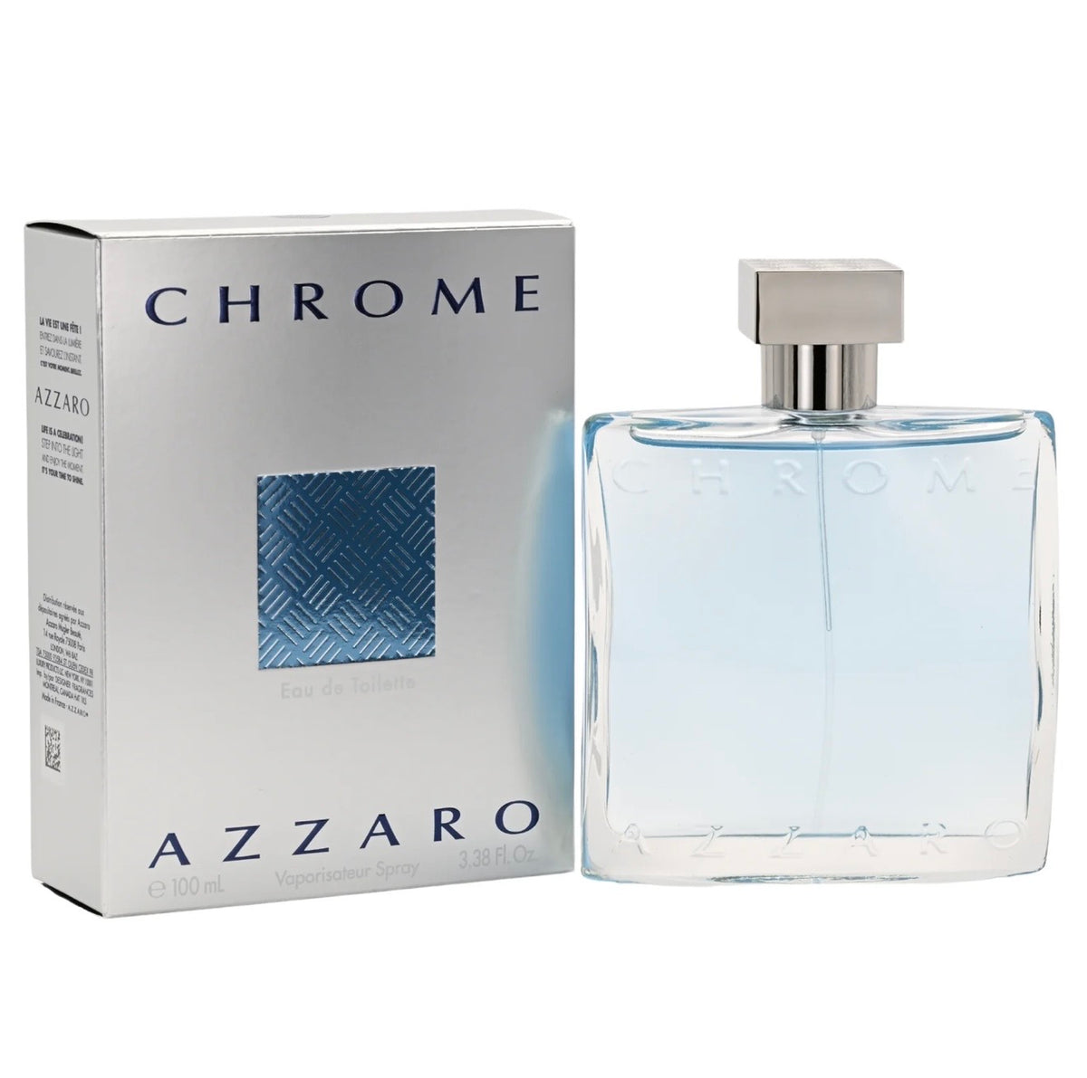 Azzaro Chrome Eau de Toilette - Fresh Aquatic Mens Cologne 3.4oz