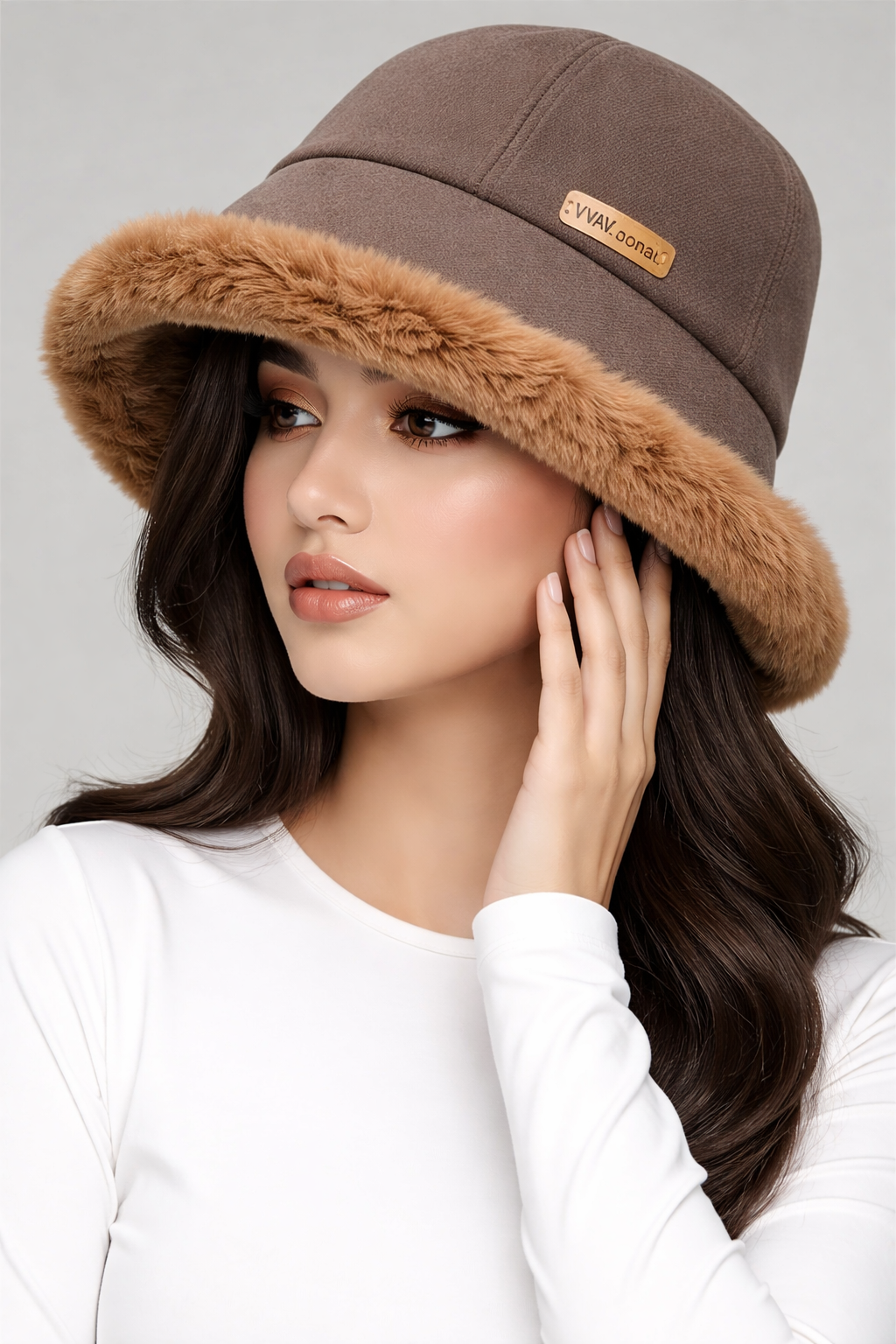Fuzzy Trim Bucket Hat