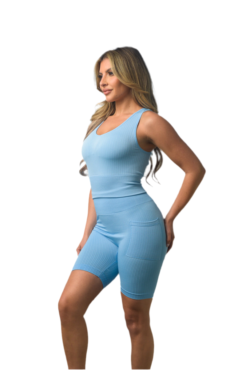 Stay steady 2PC Seamless Short Set