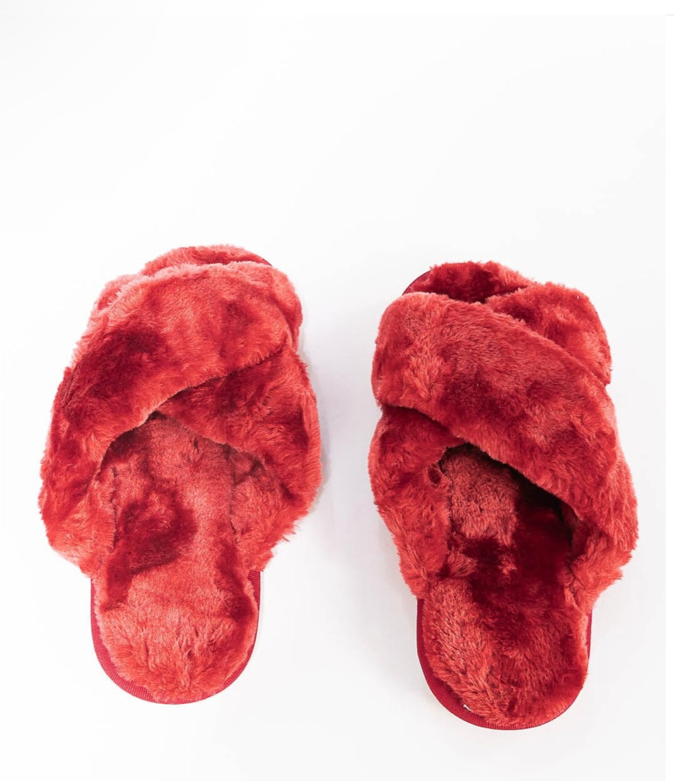 WOMEN'S FLUFFY COZY COMFY OPEN TOE SLIPPERS