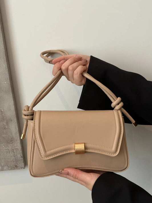 Bella knotted strap leather handbag