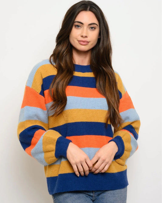 Color block knit sweater