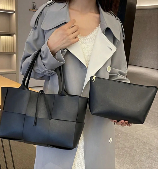 Breeze woven large Tote 2PC Set Bag