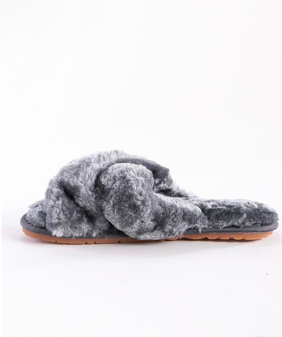 WOMEN'S FLUFFY COZY COMFY OPEN TOE SLIPPERS