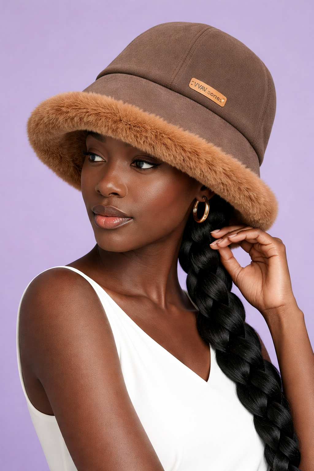 Fuzzy Trim Bucket Hat