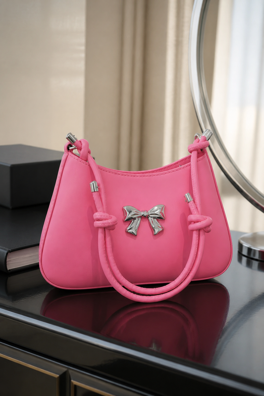 Bow knotted strap bag
