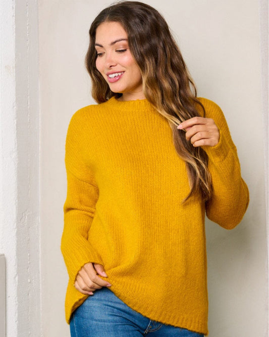 LONG SLEEVE SOLID KNIT SWEATER