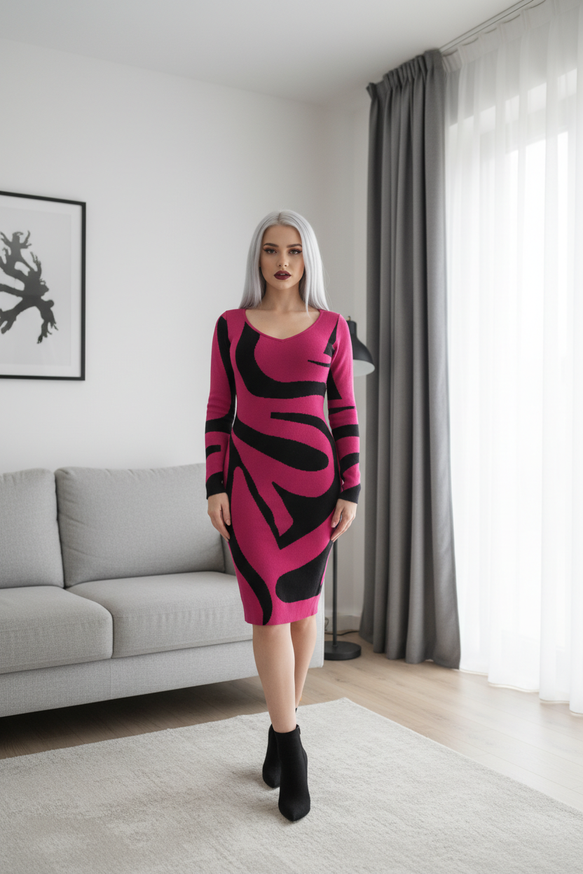 Zebra bodycon dress