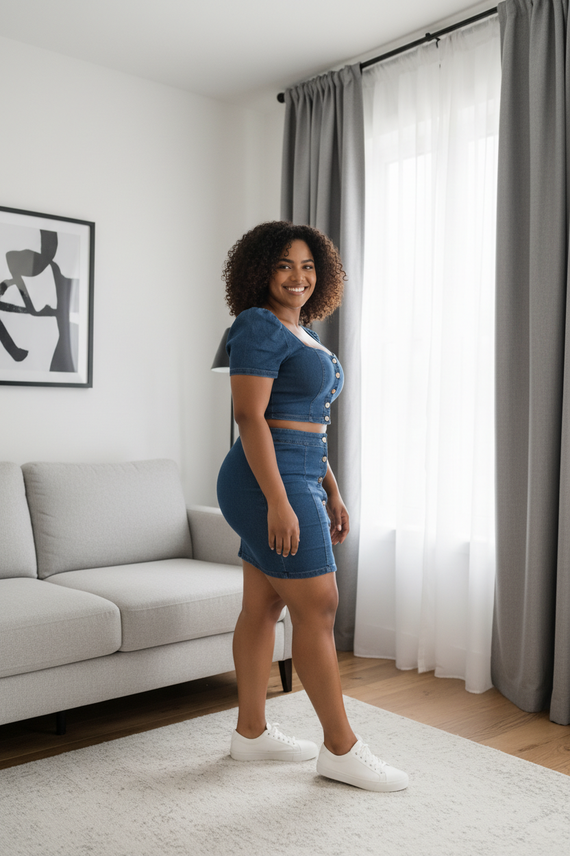 Roxy Denim Skirt set with