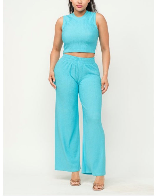 Bella wide legs Pants Set